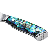 Shinrai Knives - Mother of Pearl Jewels Damascus Santoku knife 18 cm