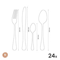 Amefa - Baguette 24-delige Bestekset - Zilver Bestekset Amefa