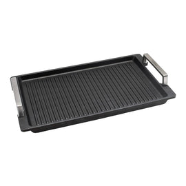 Eurolux Griddle with stainless steel handles 41 x 24 x 2.5 cm Eurolux Grilplaat met RVS grepen 41 x 24 x 2,5 cm Eurolux