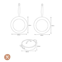 GreenPan - Batterie de cuisine Barcelona Pro 4 pièces 28/30/28 cm - poêle à frire + casserole avec couvercle + wok