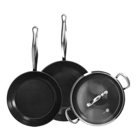 GreenPan - Batterie de cuisine Barcelona Pro 4 pièces 28/30/28 cm - poêle à frire + casserole avec couvercle + wok