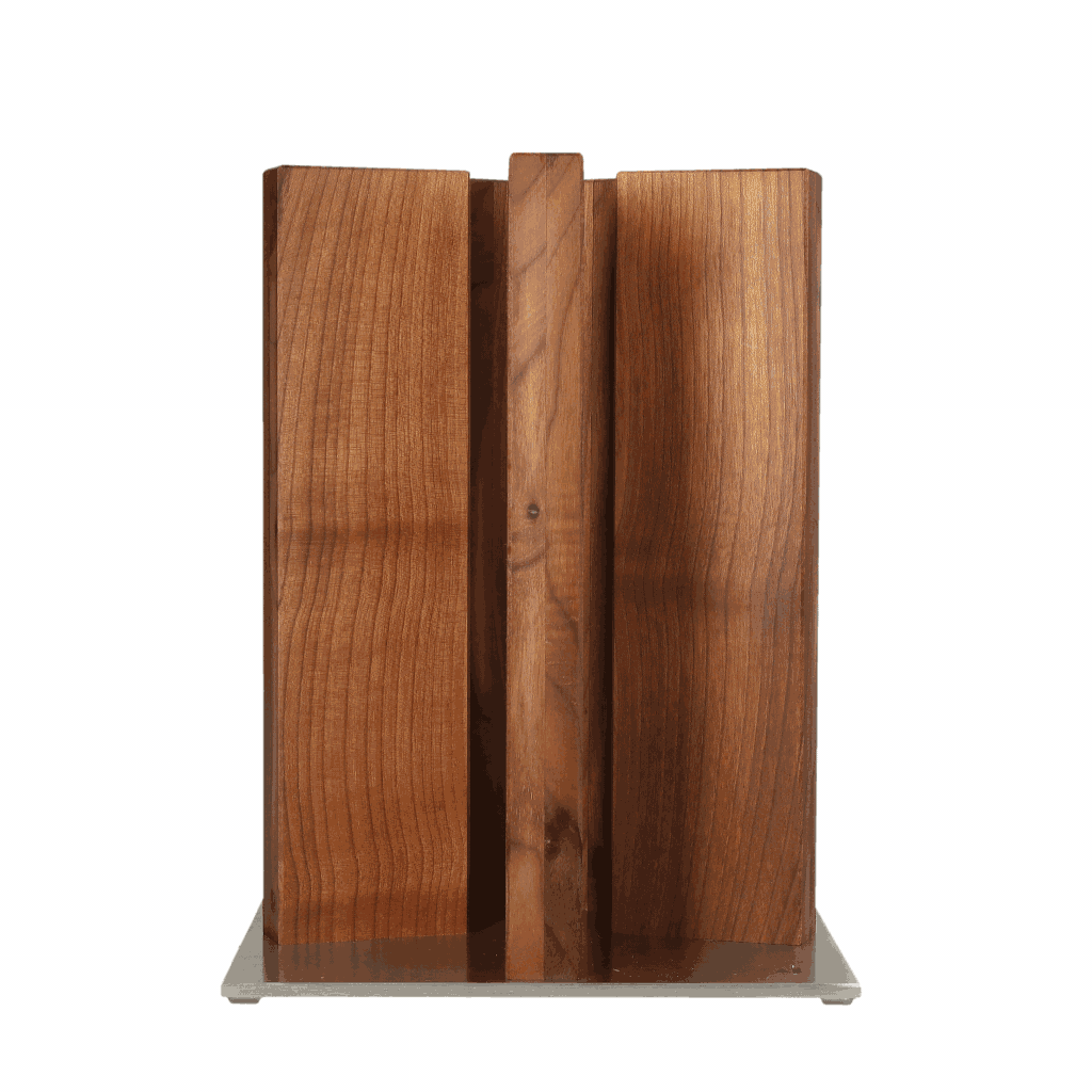 Kai Shun - ''Stonehenge'' Messenblok, Edelstaal/Walnoot Messenblok Kai Shun