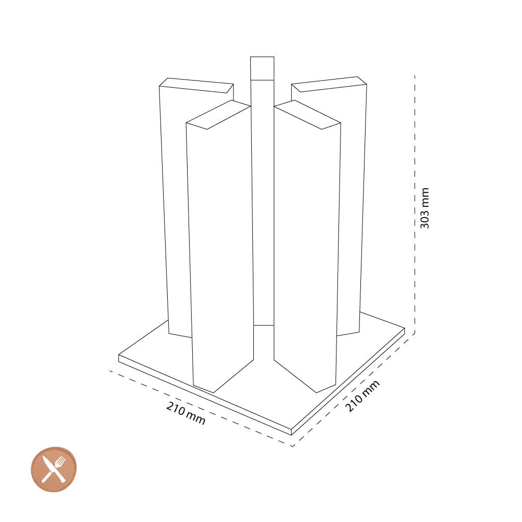 Kai Shun - ''Stonehenge'' Messenblok Roestvrij staal/Eiken Kai Shun