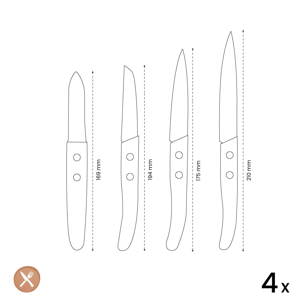 Lou Laguiole - Forest 4-delige Schilmessen set - Hout Schilmes Lou Laguiole