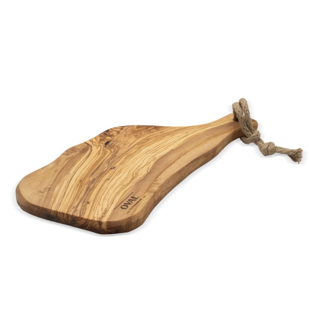 Oval - Olijfhouten Serveerplank Rustique met handvat 40-45 cm Oval Kitchenware