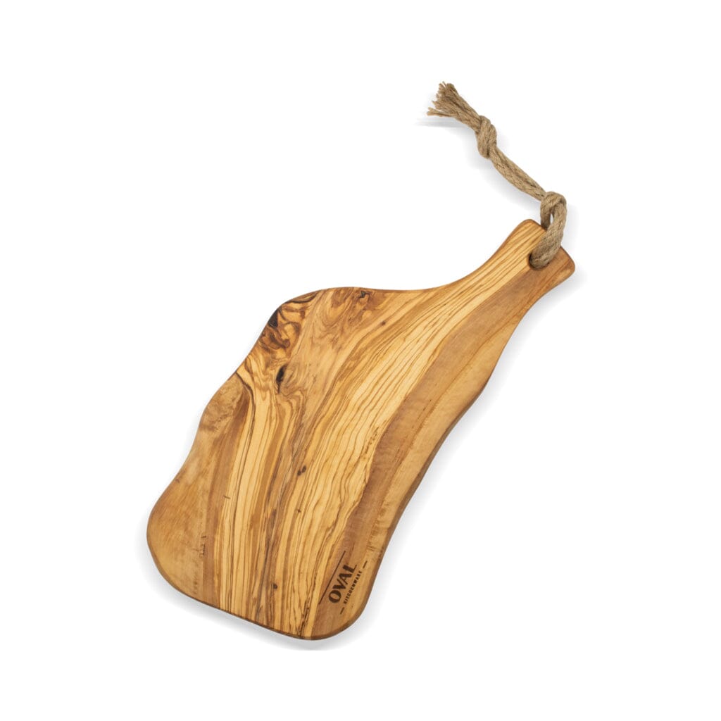 Oval - Olijfhouten Serveerplank Rustique met handvat 40-45 cm Oval Kitchenware