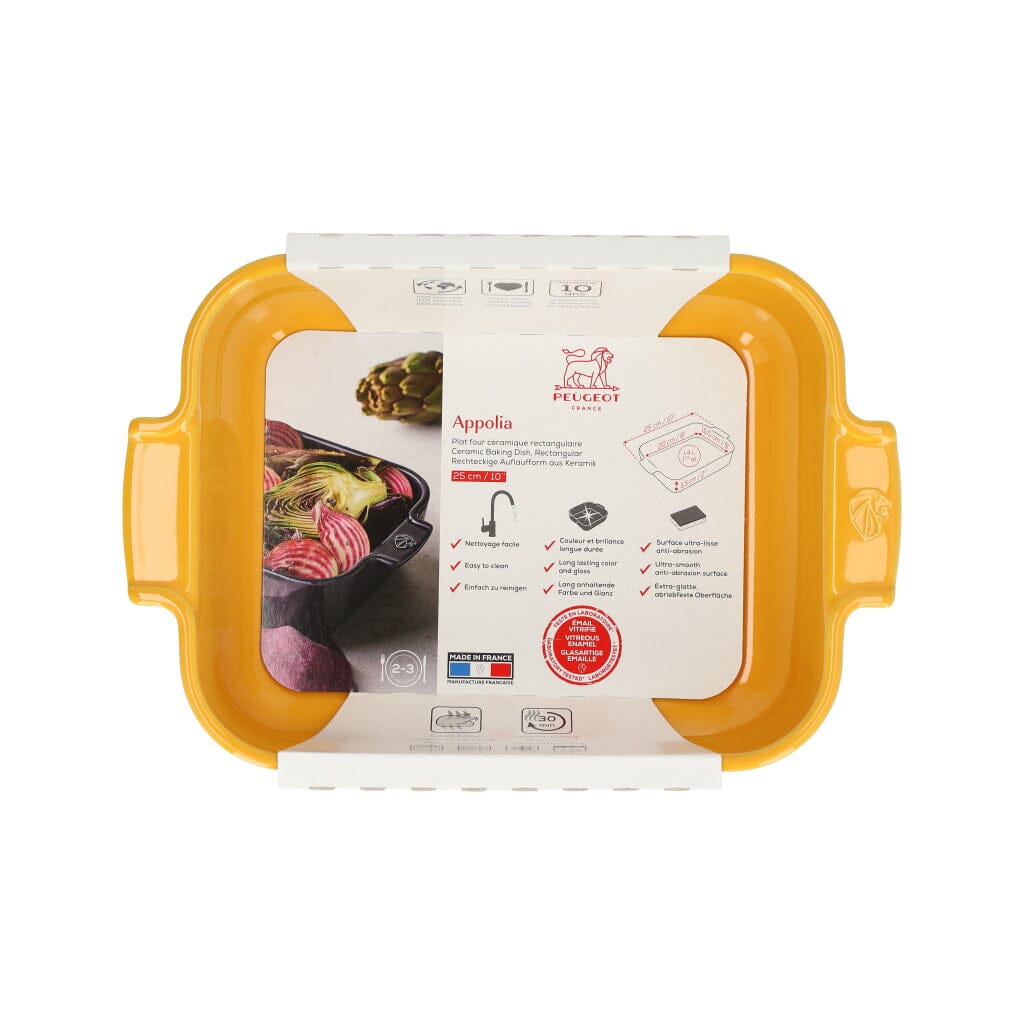 Peugeot - Appolia Ovenschaal Rechthoekig 25 cm Saffraangeel Ovenschaal Peugeot