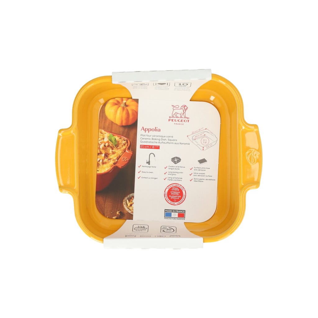 Peugeot - Appolia Ovenschaal Vierkant 21 cm Saffraangeel Ovenschaal Peugeot