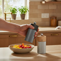 Peugeot - Line Peper- en Zoutmolen set 12 cm Carbon en Aluminium Peper- en Zoutmolen set Peugeot