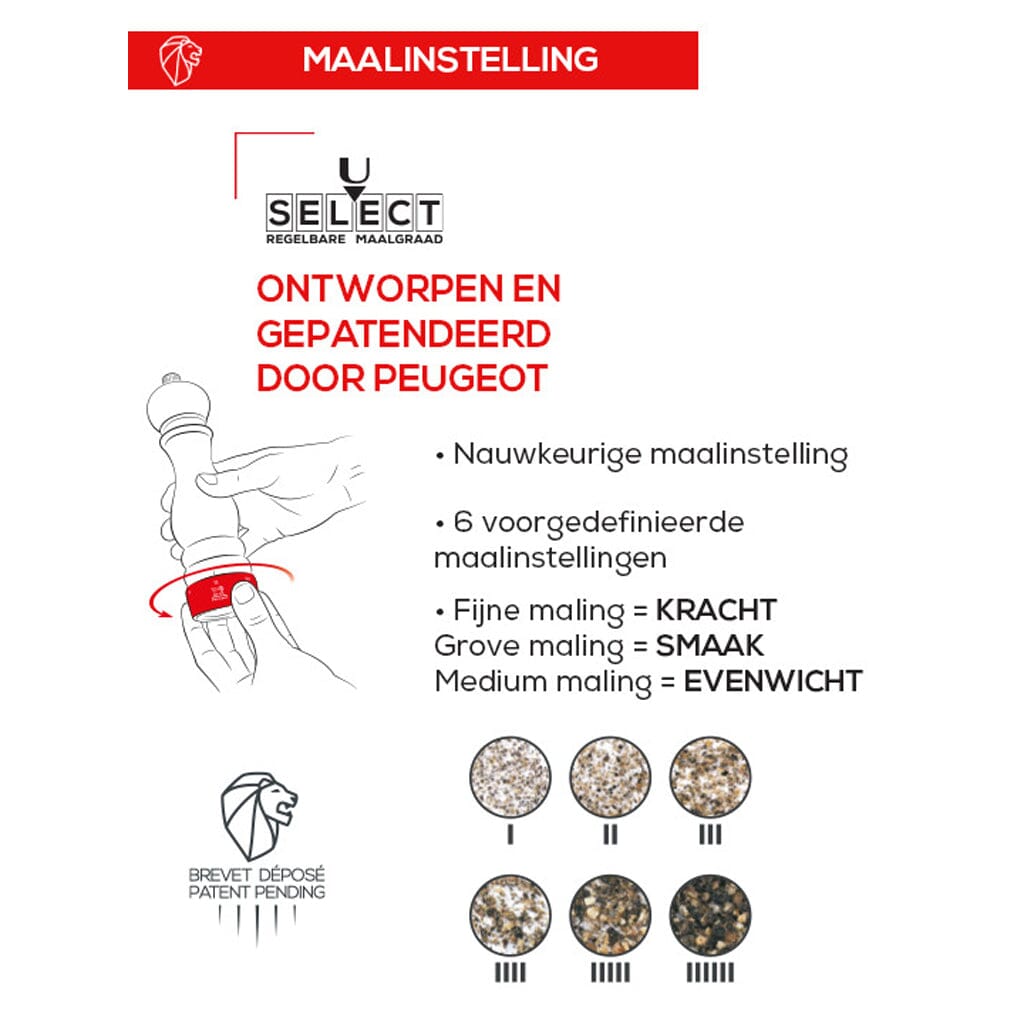 Peugeot - Paris u'Select Pepermolen Beukenhout Chocolade 15 cm Peugeot