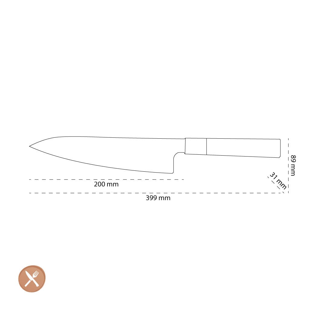Shinrai Japan - Kurayami Damascus Koksmes 20 cm Koksmes Shinrai Japan