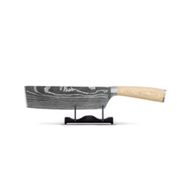 Couteaux Shinrai - Coffret de 6 couteaux Akari à motif damassé + bloc à couteaux Cito - Couteaux Shinrai à lame simple avec bloc