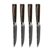 Couteaux Shinrai - Couteaux à steak en acier damassé (4 pièces)
