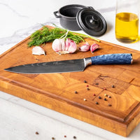 Shinrai Knives - Damascus Print Sapphire 6-delige Messenset + Messenblok Rotate Messenset met blok Shinrai Knives