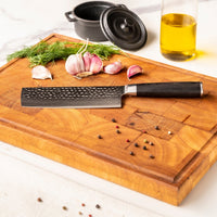 Couteaux Shinrai - Coffret de 2 couteaux Damast martelé BR - Couteau de chef + Couteau Nakiri