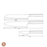 Shinrai Knives - Kigami Exclusive Damascus 3-delige set - Koksmes + Broodmes + Schilmes Messenset Shinrai Knives