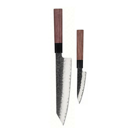 Shinrai Knives - Kurayami 2-piece Damascus Knife Set - Kiritsuke + Paring Knife Shinrai Knives - Kurayami 2-delige Damascus Messenset - Kiritsuke + Schilmes Messenset Shinrai Knives