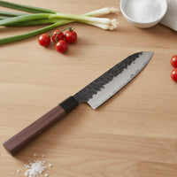 Couteaux Shinrai - Ensemble de couteaux Damas Kurayami 5 pièces - Couteau de chef + Couteau à pain + Nakiri + Santoku + Couteau d'office Ensemble de couteaux Shinrai Knives