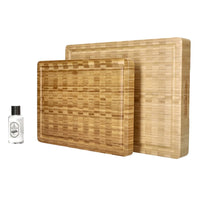 Shinrai Knives - Luxe Snijplank Massief Bamboehout - Kopshout - Bundel Bamboe snijplank Shinrai Knives