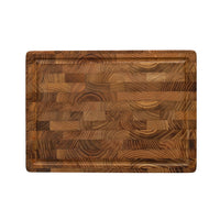 Planche à découper en bois de teck de luxe Shinrai Knives - Bois de bout - 35 × 25 × 2,5 cm