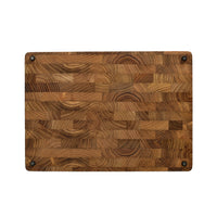 Planche à découper en bois de teck de luxe Shinrai Knives - Bois de bout - 35 × 25 × 2,5 cm
