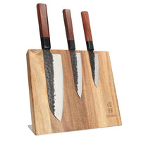 Shinrai Knives - Magnetisch Messenblok Cito Enkelzijdig - Acaciahout Magnetisch messenblok Shinrai Knives