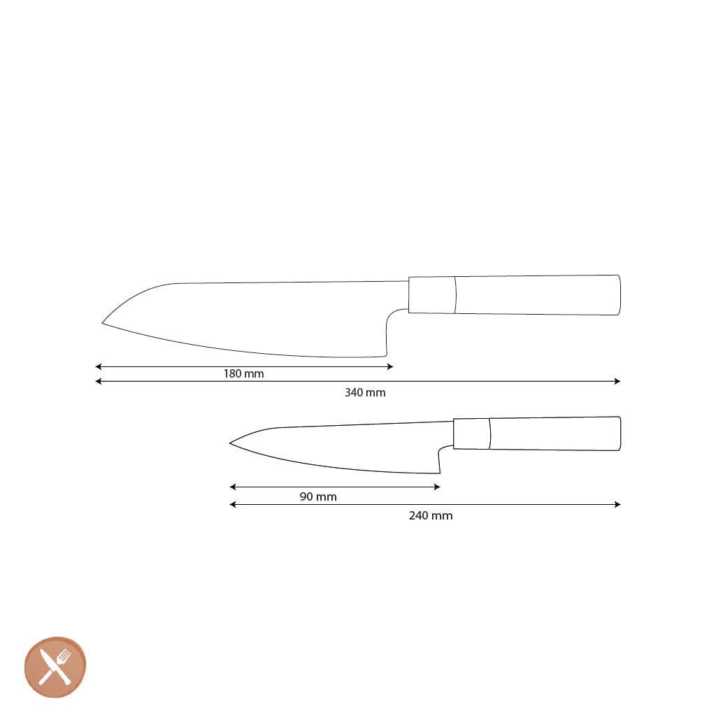 Shinrai Knives - Takumi Kaza 2-delige Damascus Messenset - Santoku + Schilmes Messenset Shinrai Knives