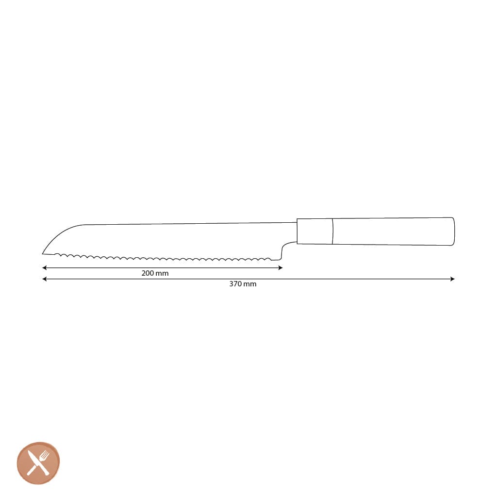 Shinrai Knives - Takumi Kaza Damascus Broodmes 20 cm Broodmes Shinrai Knives