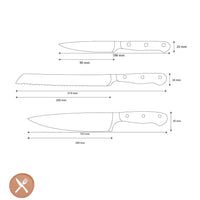 Coffret de couteaux Wusthof classique avec couteau à pain (3 pièces)