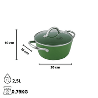 By C&P - Go Green Kookpan 20 cm met glazen deksel By C&P