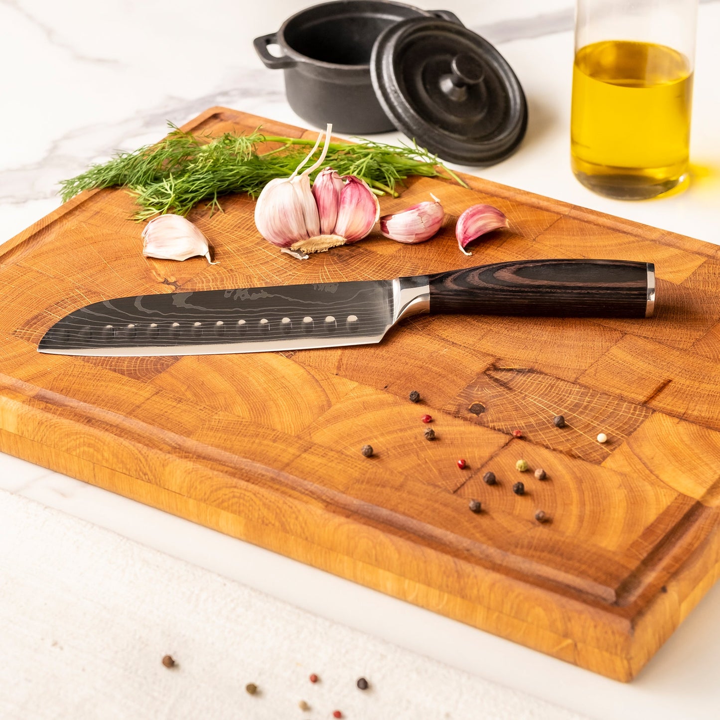 Damascus Print 9-delige Messenset Messensets Shinrai Japan