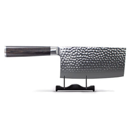 Shinrai Knives - Hammered Damascus BR Chinese Chef's Knife - 18 cm Damast BR Series - Groot Nakiri mes Shinrai Japan