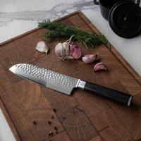 Hammered Damast BR Damascus Santoku 18 cm Keukenmessen Shinrai Japan