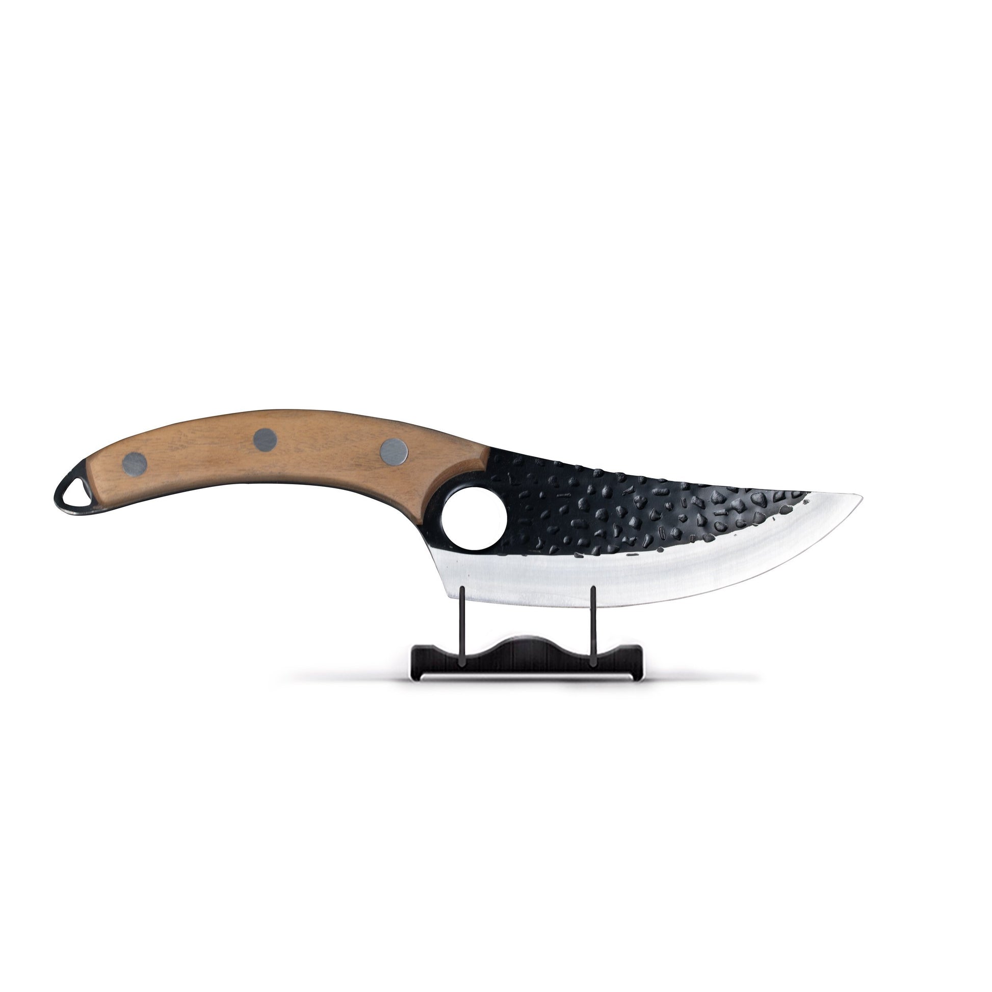 Hammered RVS Gladiator Series - Uitbeenmes met holster Bruin KookGigant
