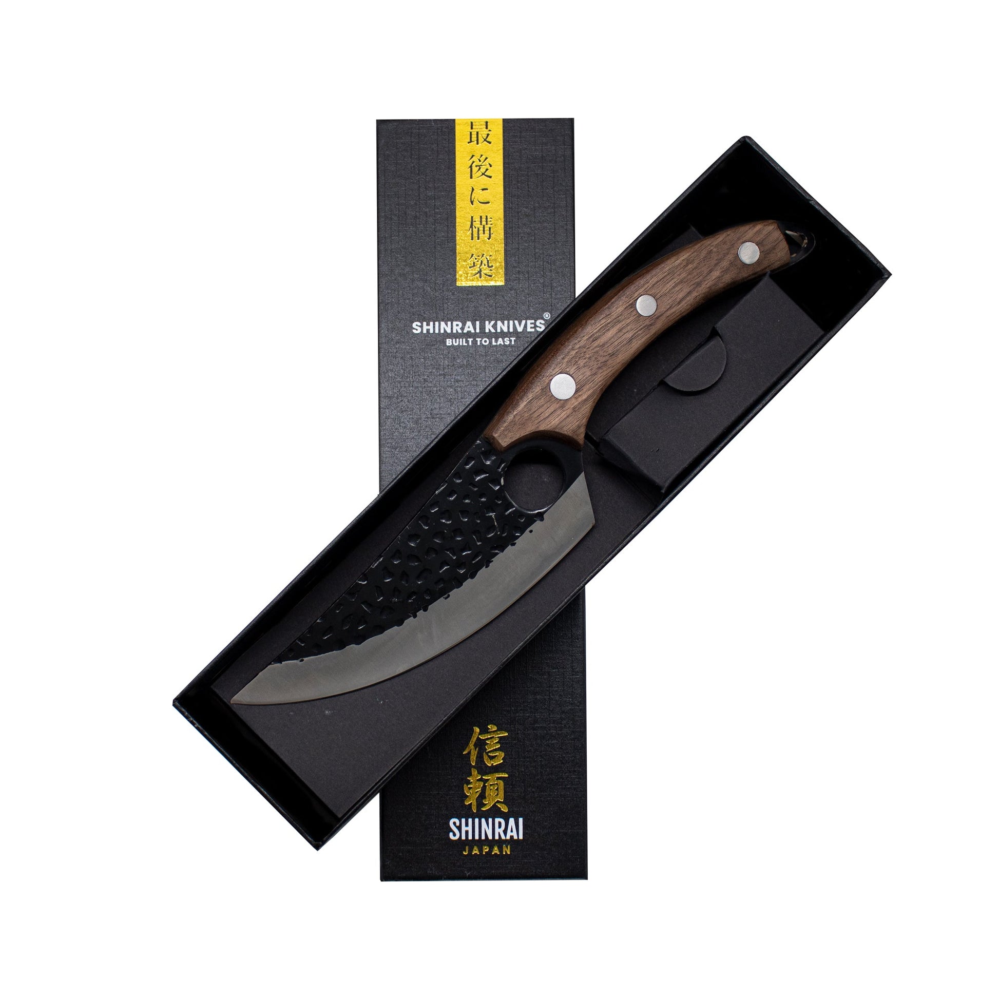 Hammered RVS Gladiator Series - Universeel Koksmes met holster Shinrai Japan