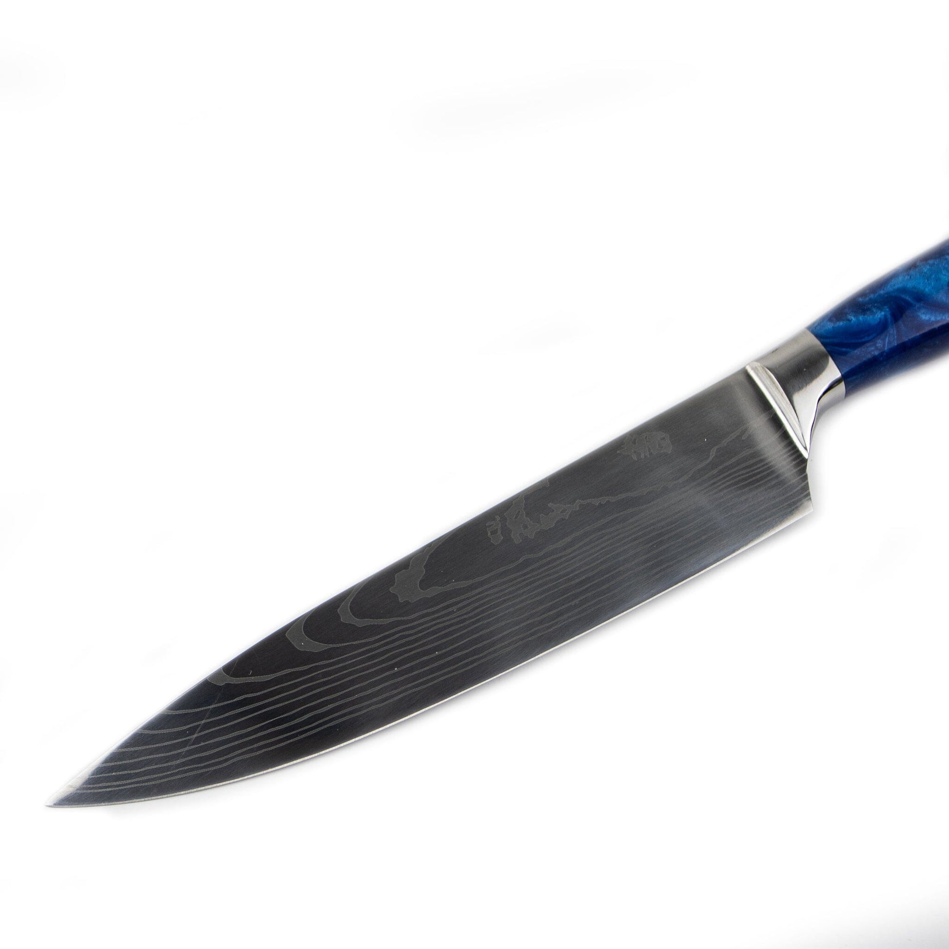 Japanse Damascus Print Epoxy Sapphire - 6-delige Messenset Messensets Shinrai Japan