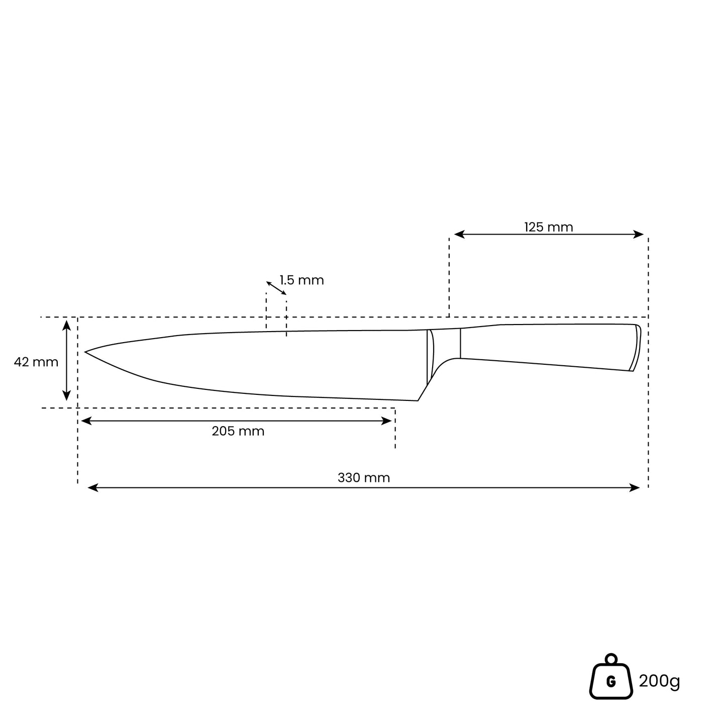 Japanse Damascus Print - Koksmes 20 cm Keukenmessen Shinrai Japan