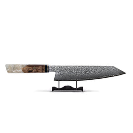 Shinrai Knives - Diamond Octagon Damascus Kiritsuke knife 23 cm - Special Edition Kiritsuke mes Damascus Diamond Octagon Keukenmessen Shinrai Japan