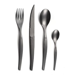 Lou Laguiole - Jet 16-piece Cutlery Set - Stonewash Black Lou Laguiole - 16-pc cutlery set in craft box - stonewash black PVD Bestekset Lou Laguiole
