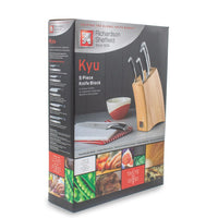 Richardson Sheffield - KYU 5 pc knife block - wood Messenset met blok Richardson Sheffield