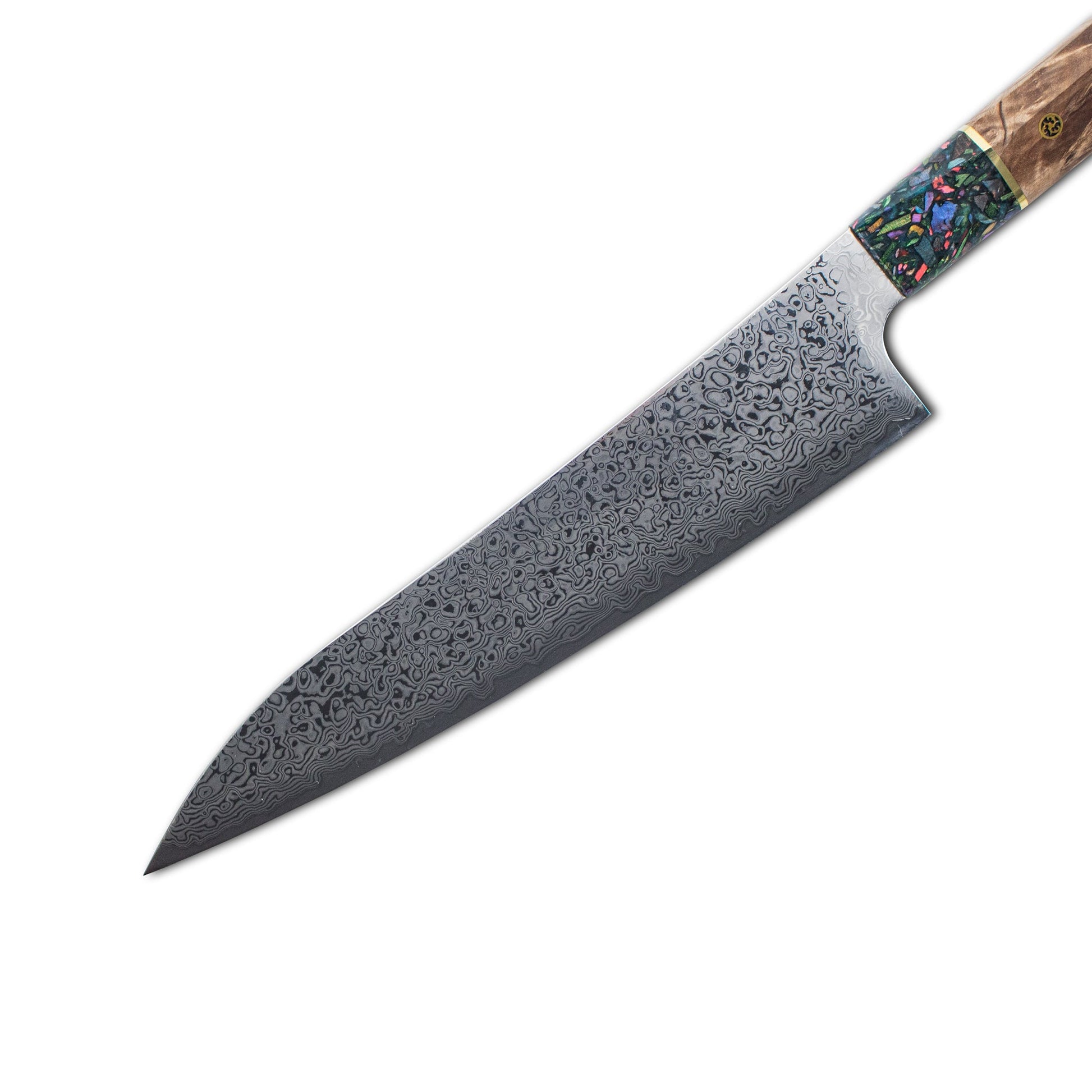 Ruby Epoxy Jewels - Damascus Koksmes 23 cm - Special Edition Shinrai Japan