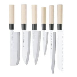 Satake - Japanese 6-piece knife set Magnolia Wood Satake - Japanse 6 delige messenset Magnolia Wood Messensets KookGigant