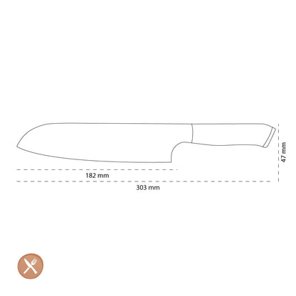 Shinrai Japan - Eclipse Series Damascus Santoku Knife 18 cm