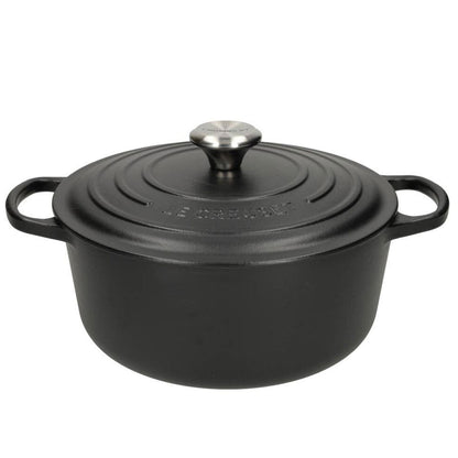 LeCreuset - Roast- / Stew pan Signature round Matte Black 28cm 6.7l (black interior)