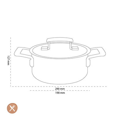 Demeyere - Industry 5 Casserole avec couvercle 18 cm