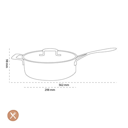 Demeyere - Industry 5 Snack pan with lid 28 cm