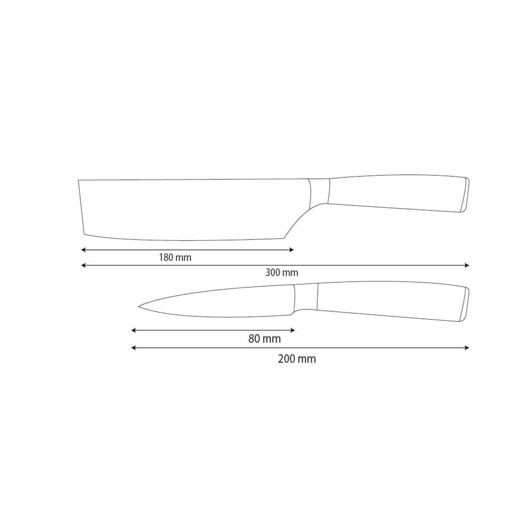 Shinrai Knives - Hammered Stainless Steel 2-piece Knife Set - Nakiri + Paring Knife