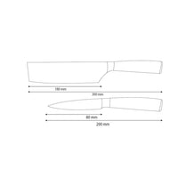 Shinrai Knives - Hammered Stainless Steel 2-piece Knife Set - Nakiri + Paring Knife