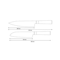 Shinrai Knives - Hammered Damask BR 2-Piece Knife Set - Chef's Knife + Santoku Knife