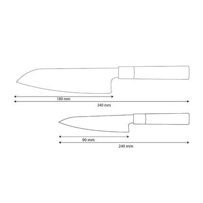 Shinrai Knives - Takumi Kaza 2-piece Damascus Knife Set - Santoku + Paring Knife